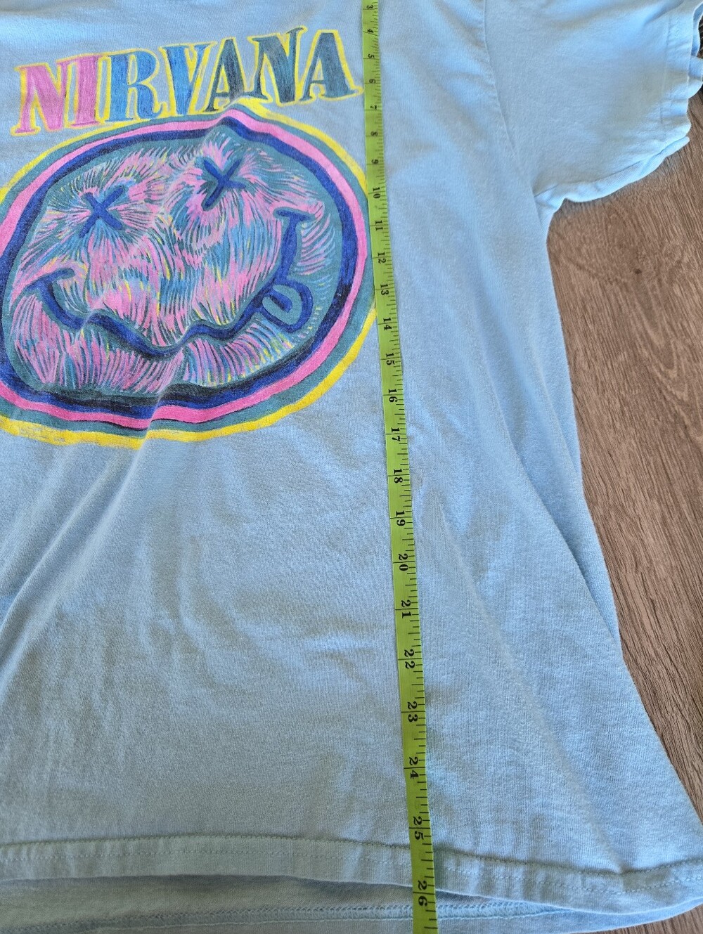 Nirvana "Nevermind" Colorful Sketch Smiley Graphic Tee - Picture 4 of 5